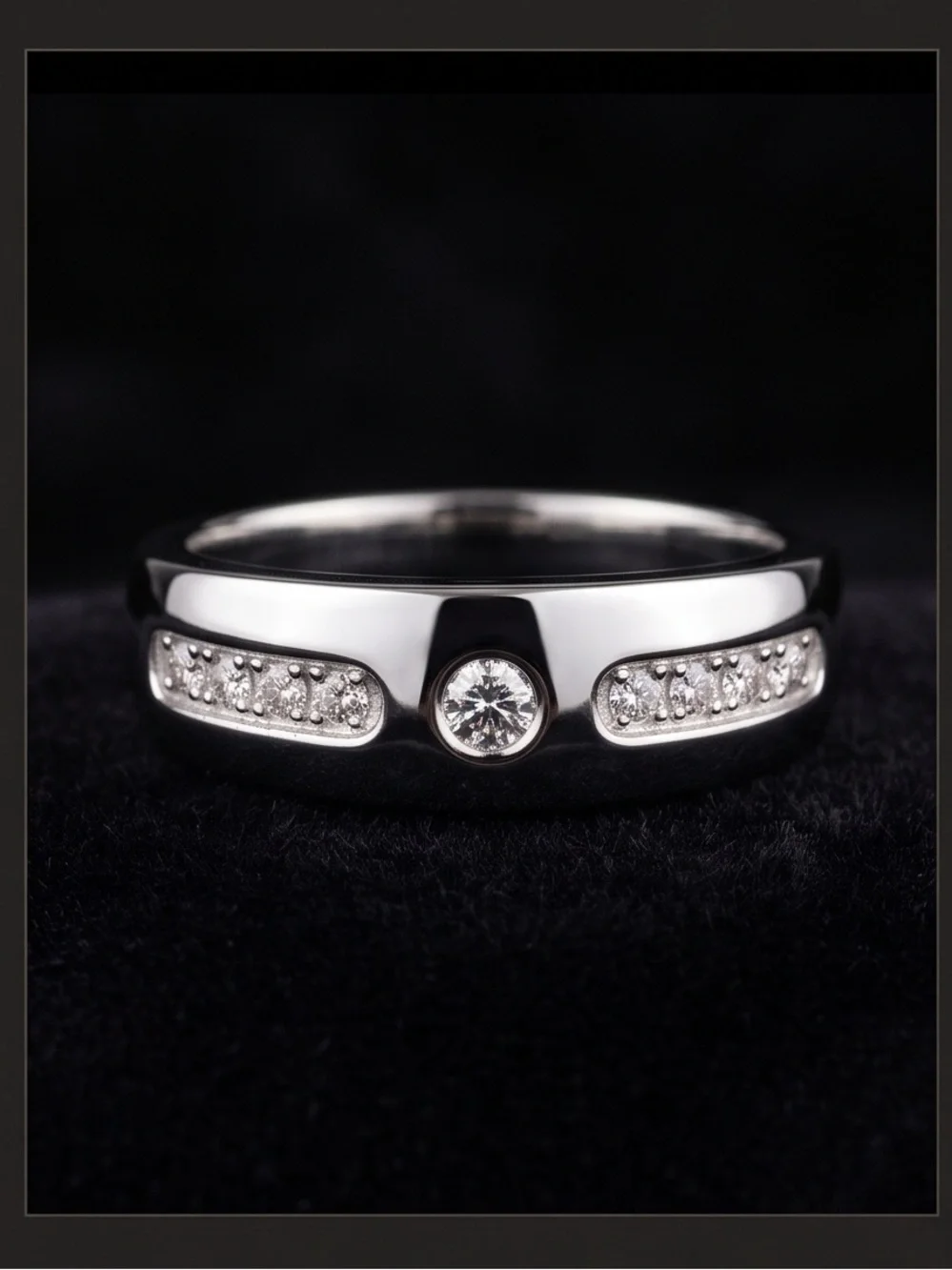 Moissanite 925 silver men’s band 1 CTW